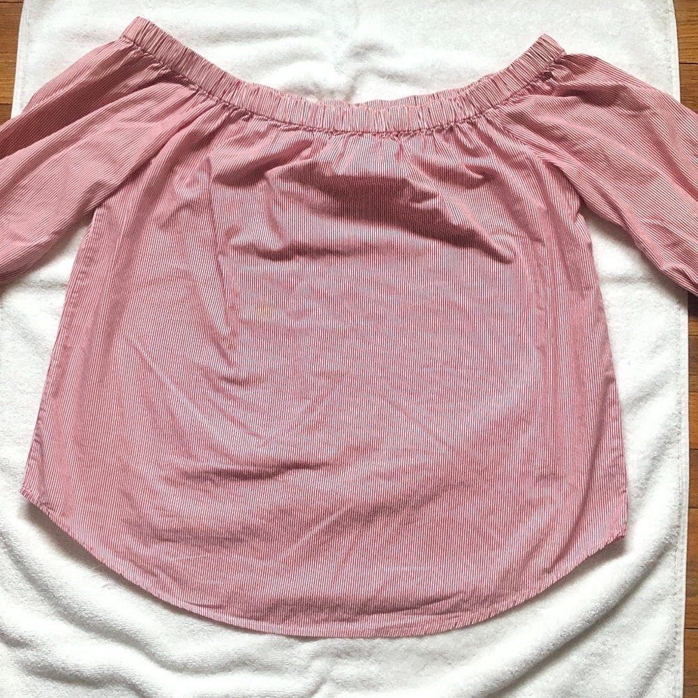 Charlotte Russe Red and White Striped Blouse